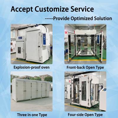 Estufa de secagem industrial personalizada 1000L SUS304 Max 500C para processamento de produtos químicos